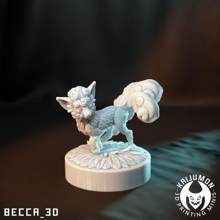 Kaijumon Ice Fox/ Tabletop Model / Miniature Figurine | Kaijumon (ninetails)