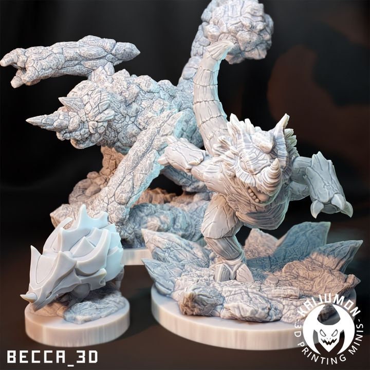 Kaijumon Rock Rhino/ Tabletop Model / Miniature Figurine | Kaijumon (Ryhorn)