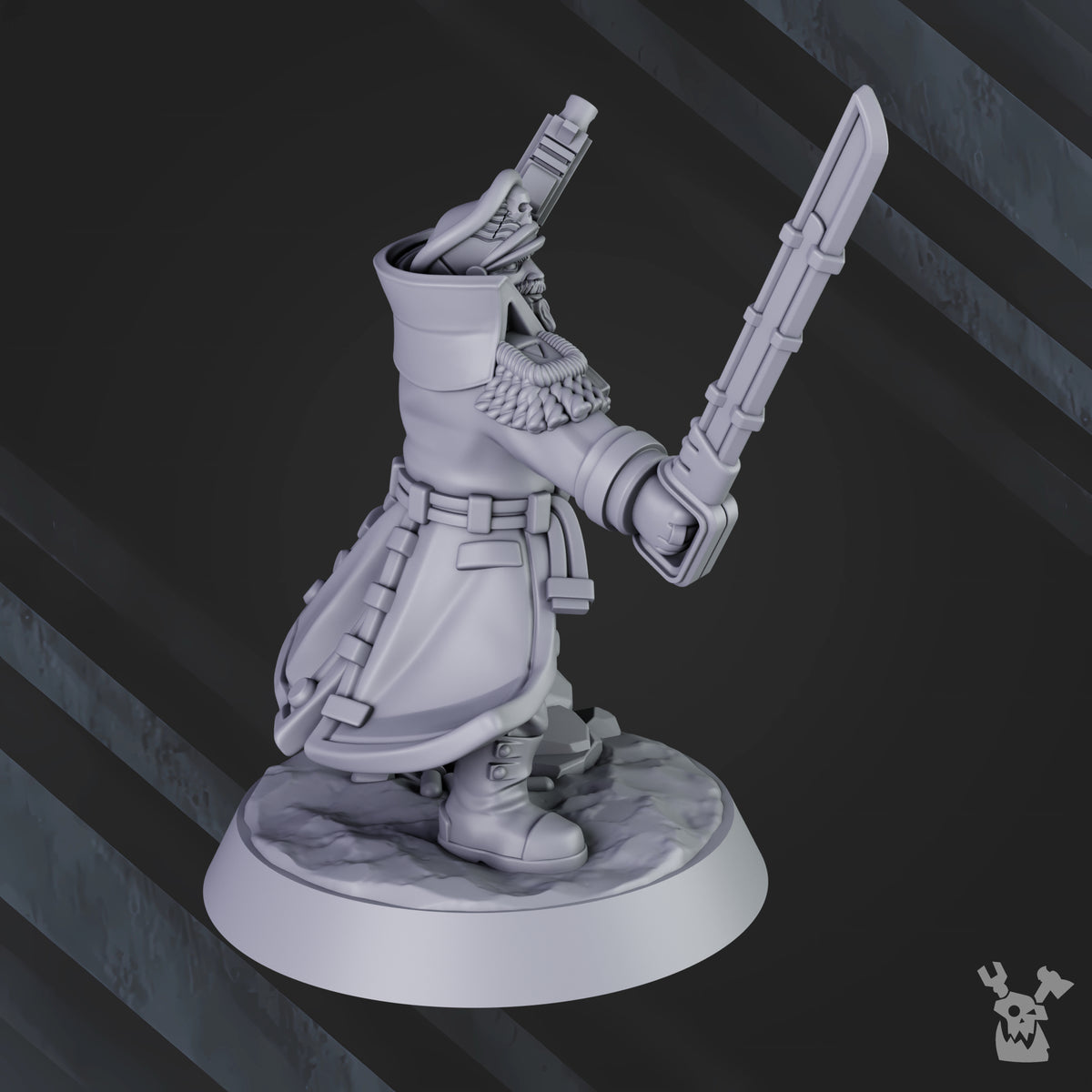 Alternate view of COMMISSAR FLAVIUS STRONGWILL by DakkaDakka Store - Full Miniature / Model