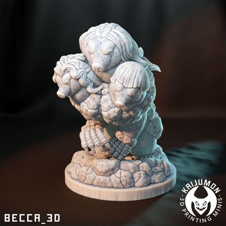 Kaijumon Giant Mole hawaiian / Tabletop Model / Miniature Figurine | Kaijumon (dig let)