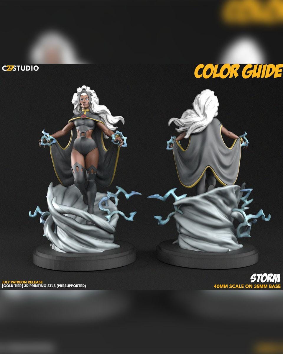 Both Hurriqueen - Crisis Protocol Proxy - Marvel Fan Art - 3d Printed TTRPG Miniature