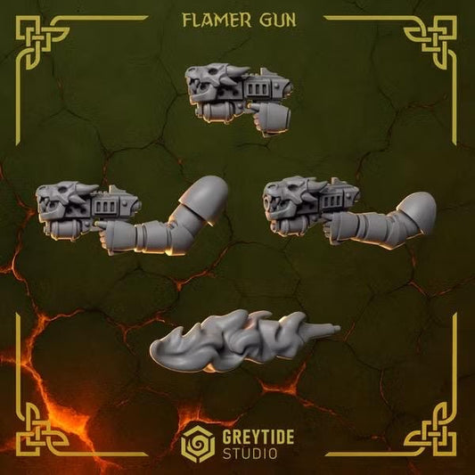 Anvil Warden flamer guns by Greytide Studio