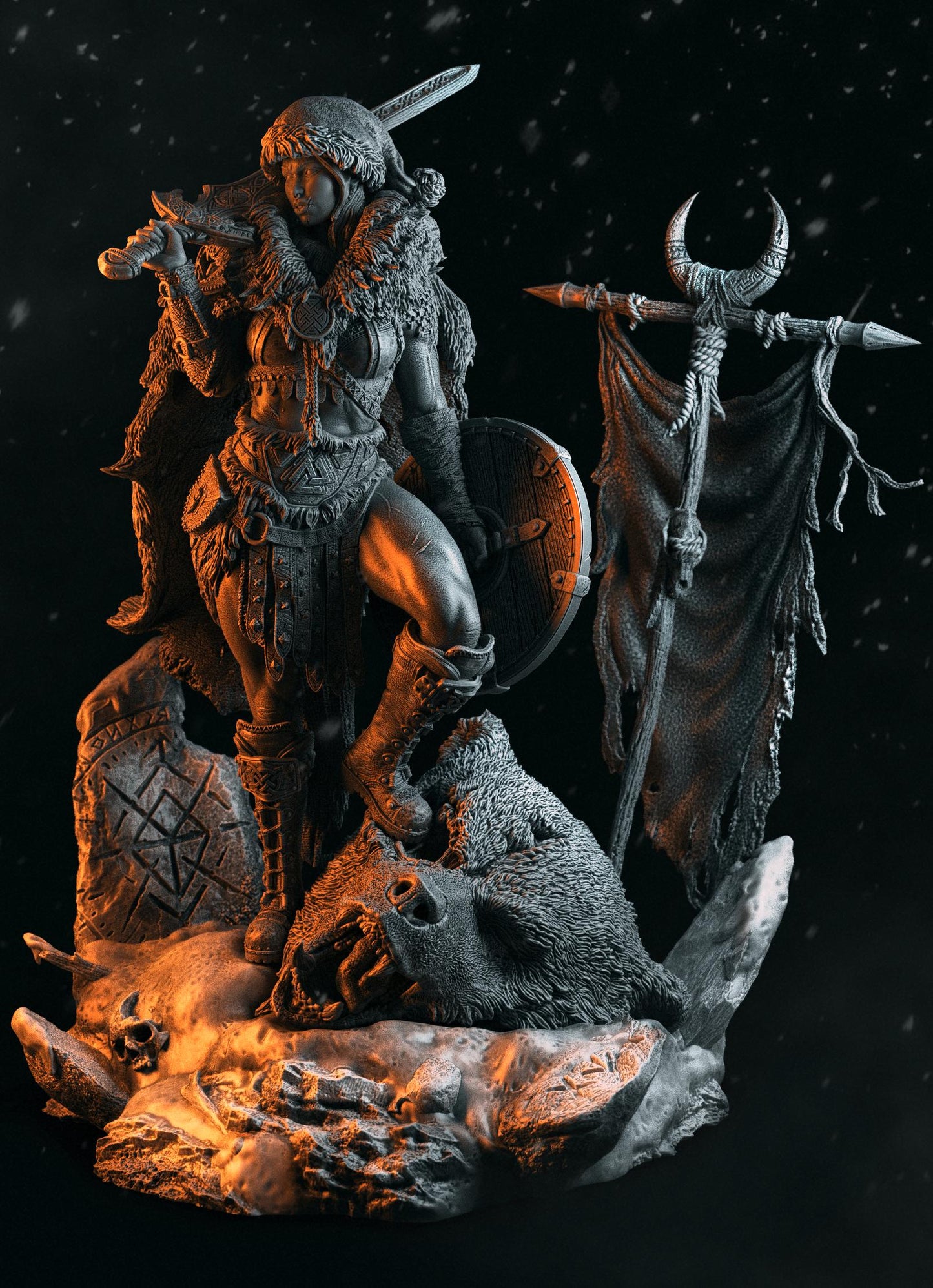 BFG - Ellika - Addon - Winter Ellika - 1.12 Scale | Sculpt | Black forge Games