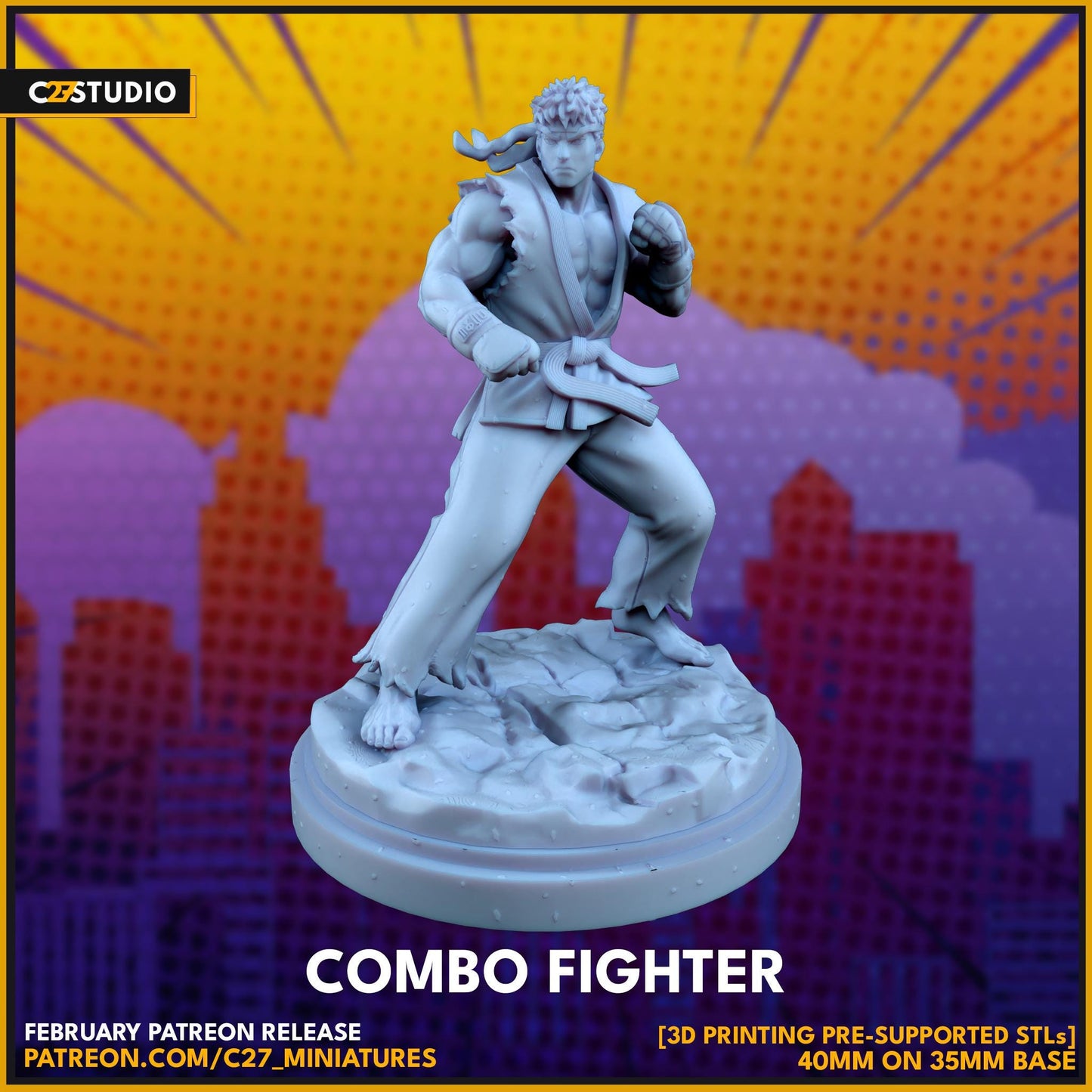 Combo Fighter - 3d Printed TTRPG Miniature