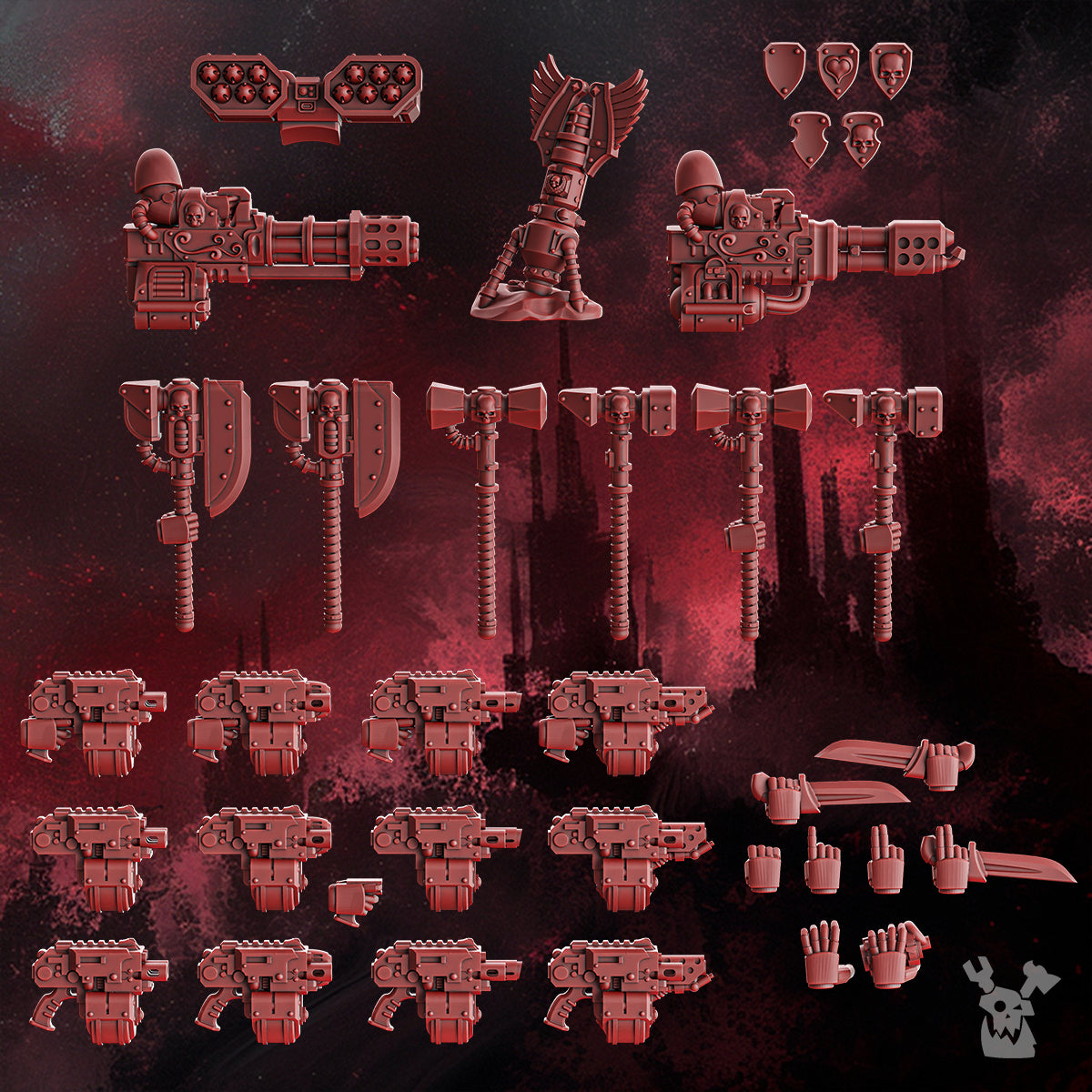Alternate view of CRIMSON WINGS DESTROYERS SQUAD (BUILD-KIT & EASY-TO-BUILD MODELS) by DakkaDakka Store - Full Miniature /…