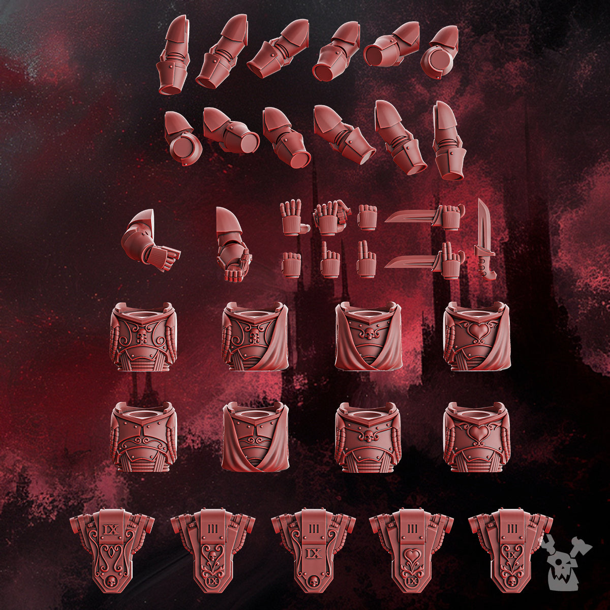 Alternate view of CRIMSON WINGS TACTICAL SQUAD (BUILD-KIT & EASY-TO-BUILD MODELS) by DakkaDakka Store - Full Miniature /…