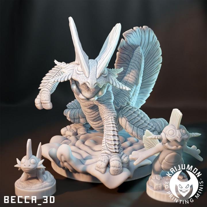 Kaijumon Salamander/ Tabletop Model / Miniature Figurine | Kaijumon (mudkip)