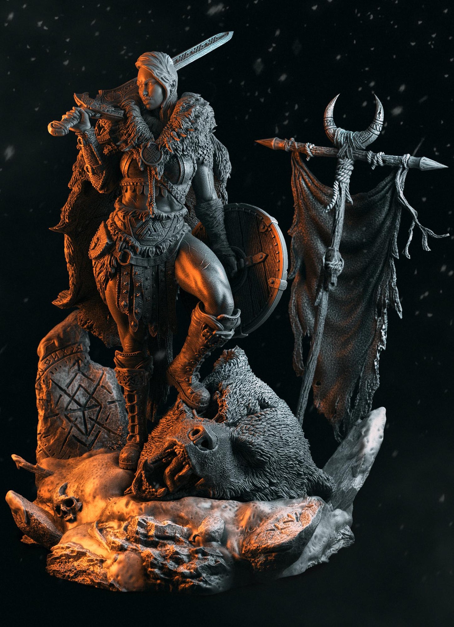 BFG - Ellika - Addon - Winter Ellika - 1.12 Scale | Sculpt | Black forge Games