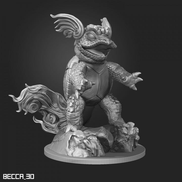 Kaijumon Water Turtle/ Tabletop Model / Miniature Figurine | Kaijumon