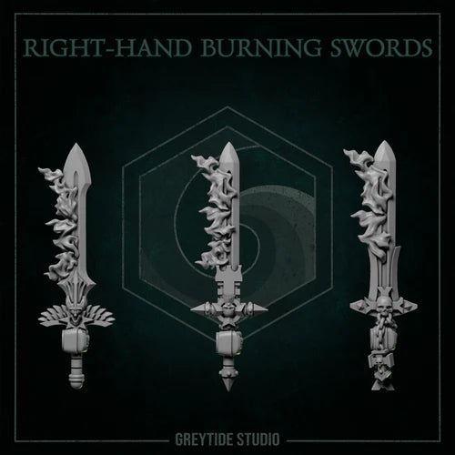 Right hand Burning Swords