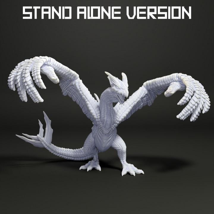 Kaijumon Psychic Dragon Stand Alone/ Tabletop Model / Miniature Figurine | Kaijumon (Lugia)