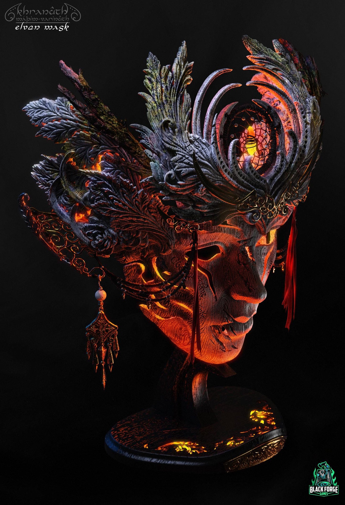 BFG - Elven Mask & Display Stand | Sculpt | Black forge Games