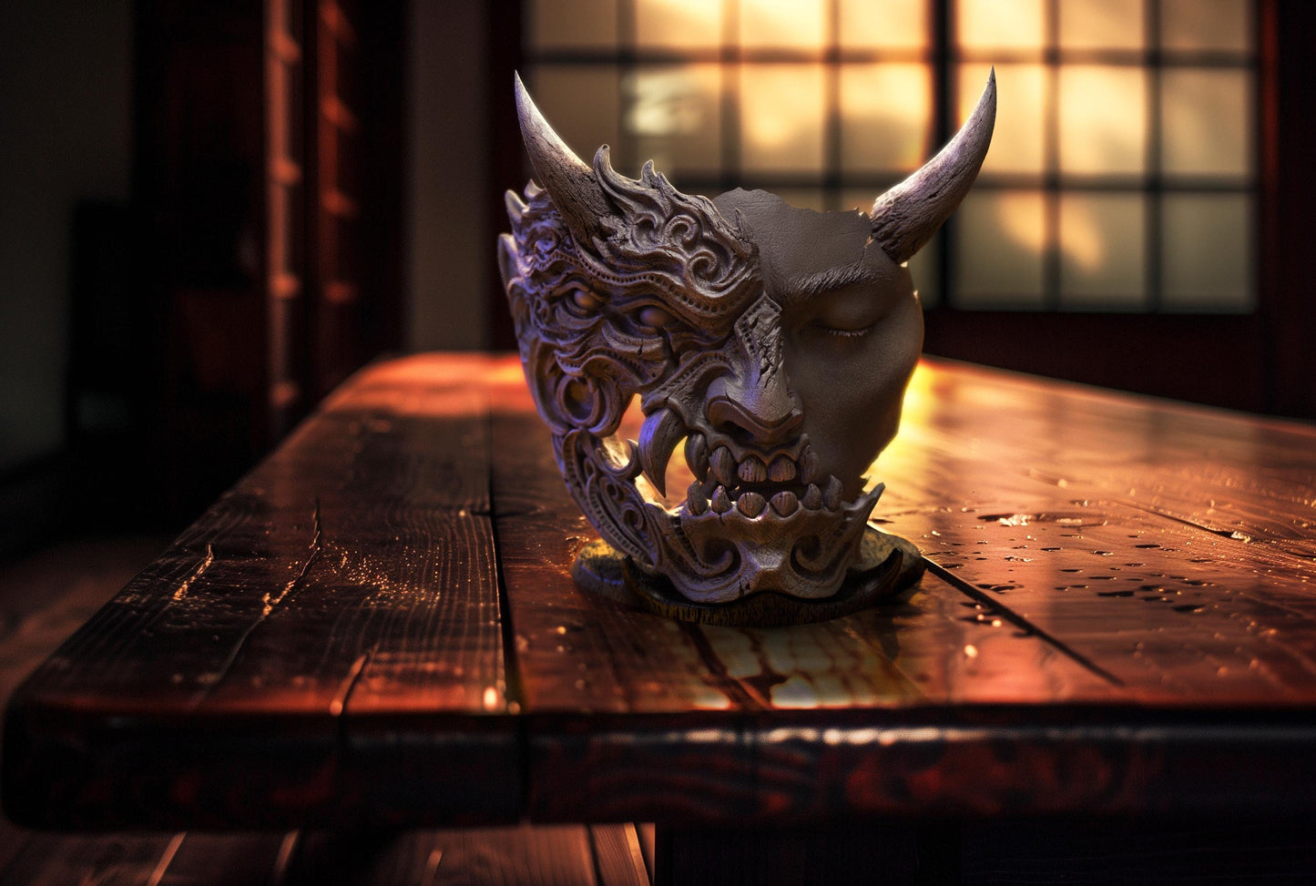 BFG - Tenjin - Duality Mini Mask Display | Sculpt | Black forge Games