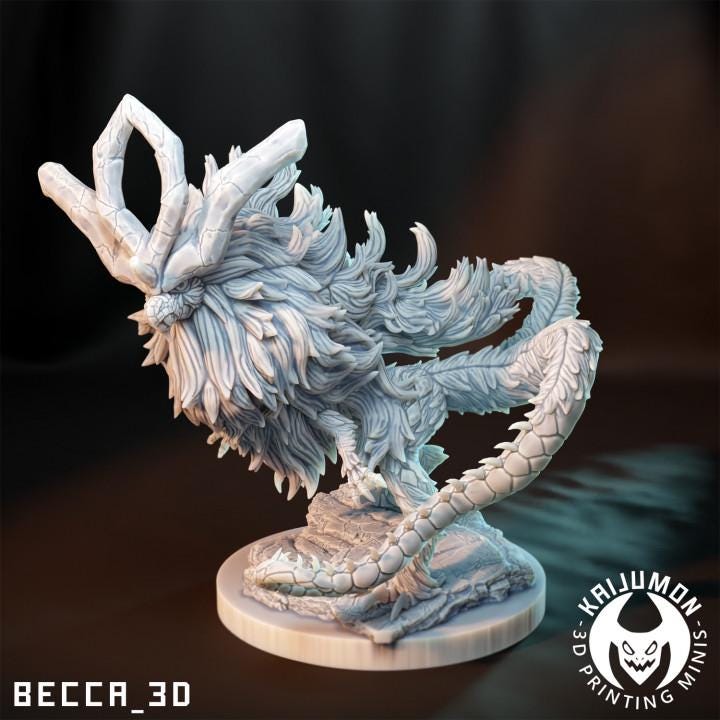 Kaijumon Water Raptor/ Tabletop Model / Miniature Figurine | Kaijumon