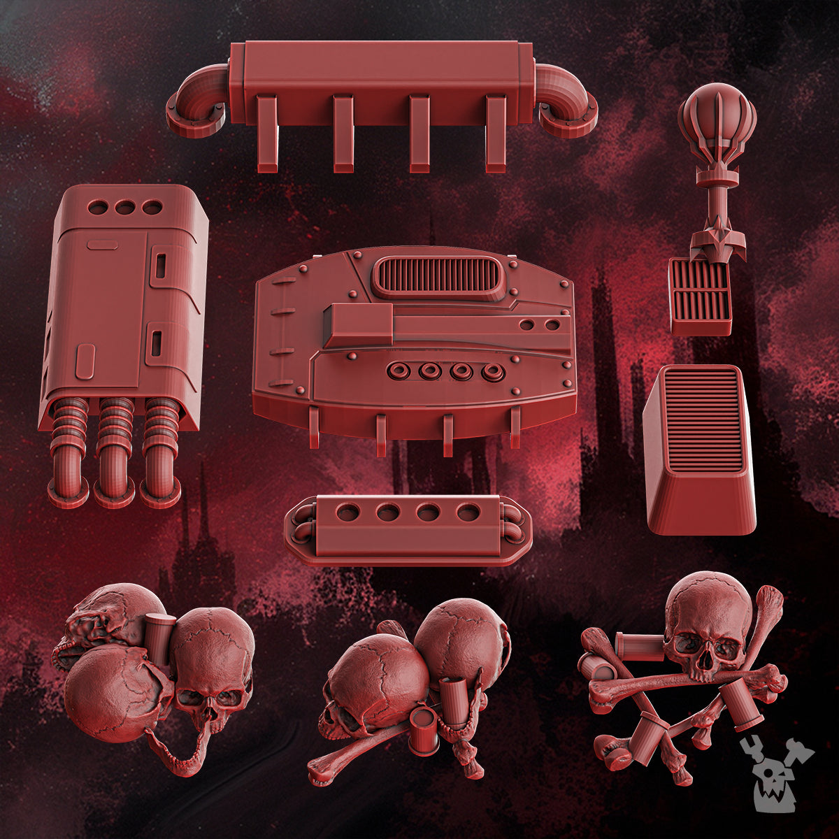 Alternate view of CRIMSON WINGS BASES AND DECOR SET by DakkaDakka Store - Full Miniature / Model