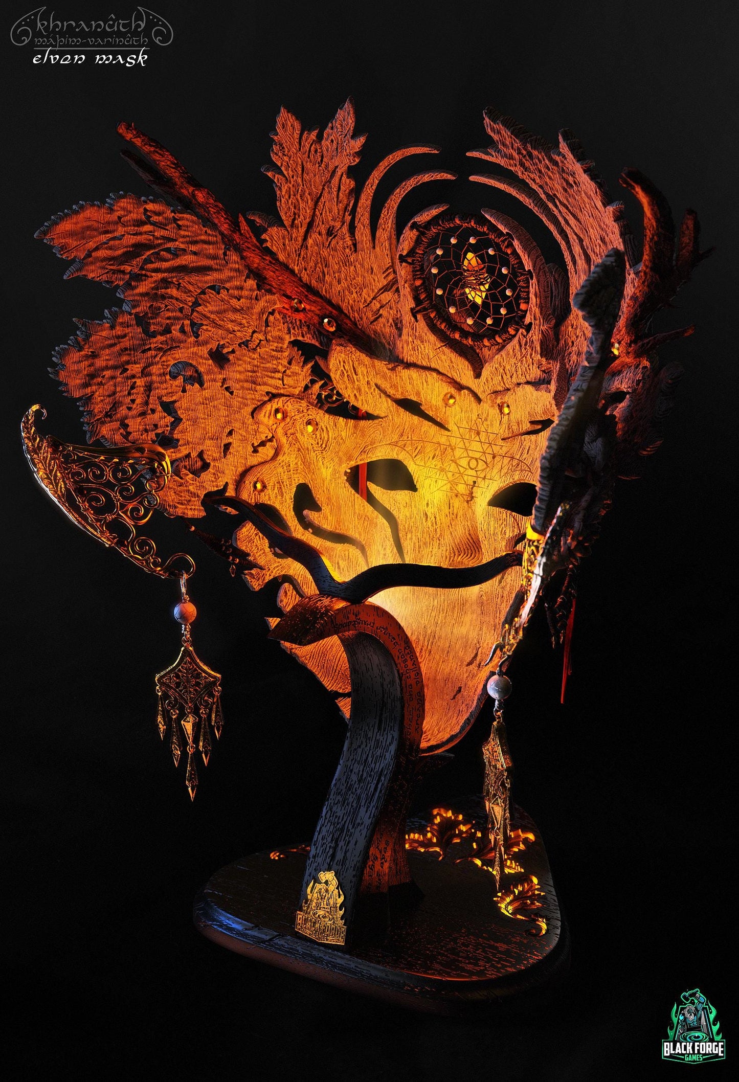 BFG - Elven Mask & Display Stand | Sculpt | Black forge Games