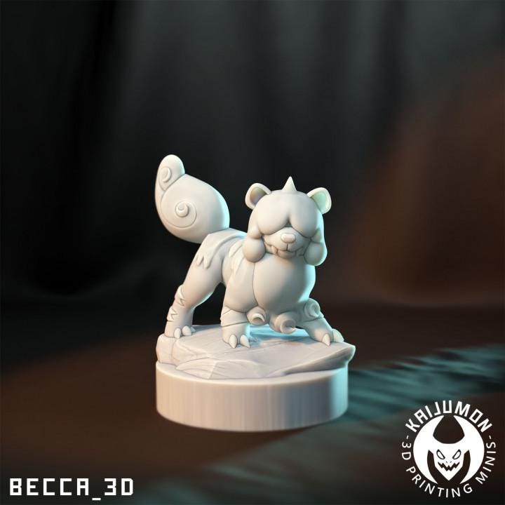 Kaijumon Rock Wolf/ Tabletop Model / Miniature Figurine | Kaijumon (arcanine)