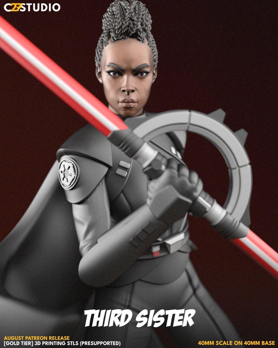 Ambitious Inquisitor - Shatter Point - Star Wars Fan Art - 3d Printed TTRPG Miniature