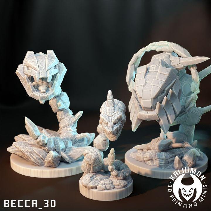 Kaijumon Boulder Snake / Tabletop Model / Miniature Figurine | Kaijumon (onyx)