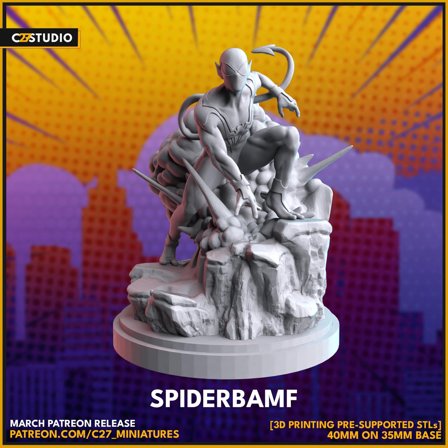 Spiderbamf - Crisis Protocol Proxy - Marvel Fan Art - 3d Printed TTRPG Miniature