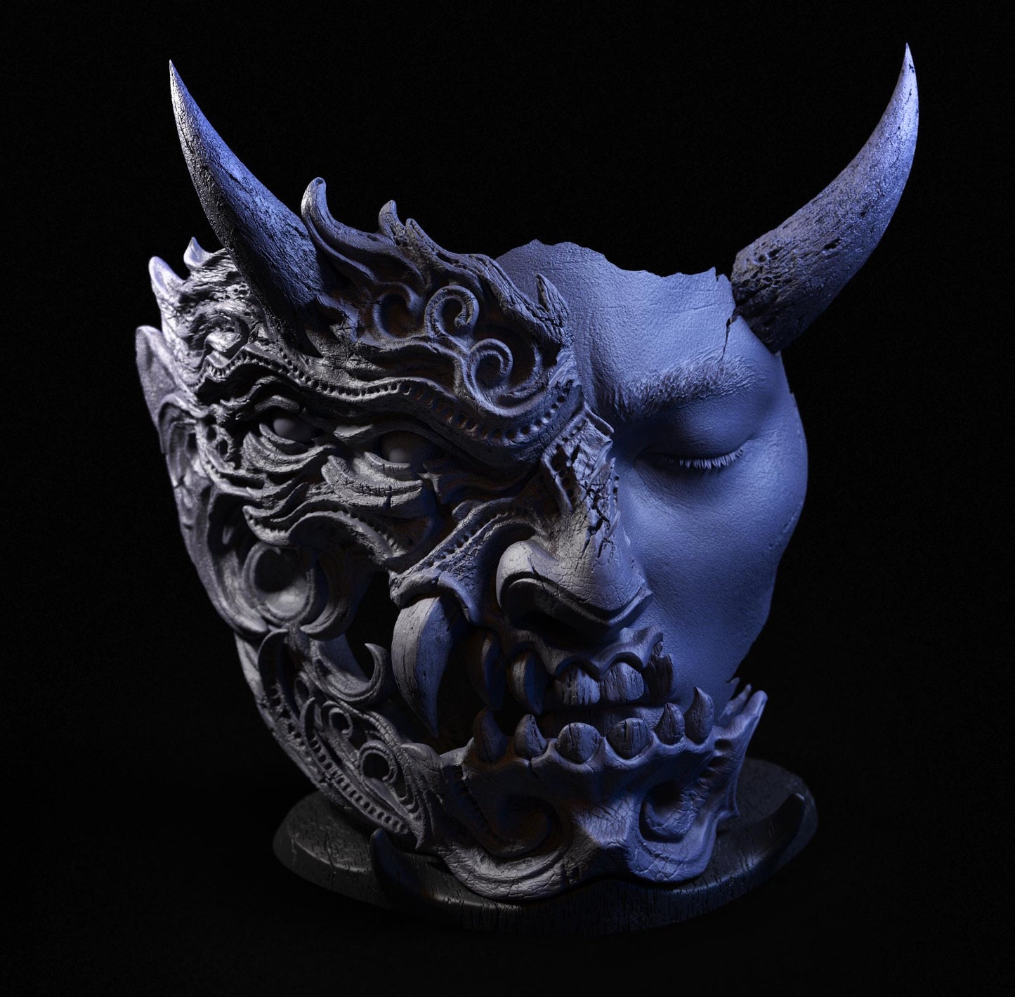 BFG - Tenjin - Duality Mini Mask Display | Sculpt | Black forge Games