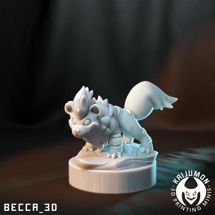 Kaijumon Fire Wolf/ Tabletop Model / Miniature Figurine | Kaijumon