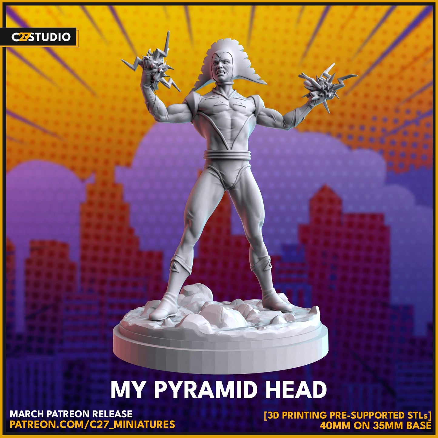 My Pyramid Head - Crisis Protocol Proxy - Marvel Fan Art - 3d Printed TTRPG Miniature
