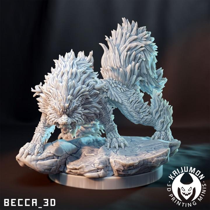 Kaijumon Fire Wolf/ Tabletop Model / Miniature Figurine | Kaijumon