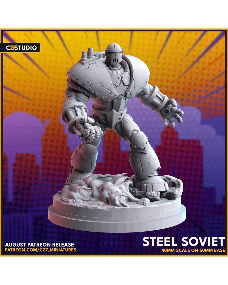 Steel Soviet - Crisis Protocol Proxy - Marvel Fan Art - 3d Printed TTRPG Miniature