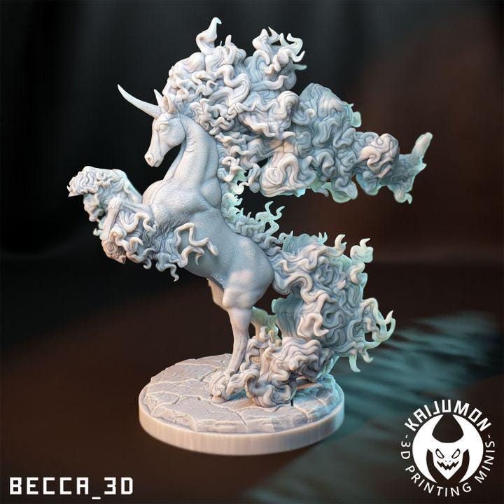 Kaijumon Fire Horse and child/ Tabletop Model / Miniature Figurine | Kaijumon (Rapidash)