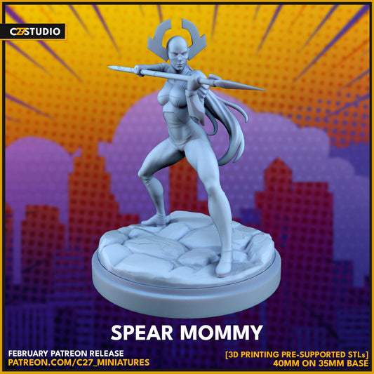 Spear Mommy - Crisis Protocol Proxy - Marvel Fan Art - 3d Printed TTRPG Miniature