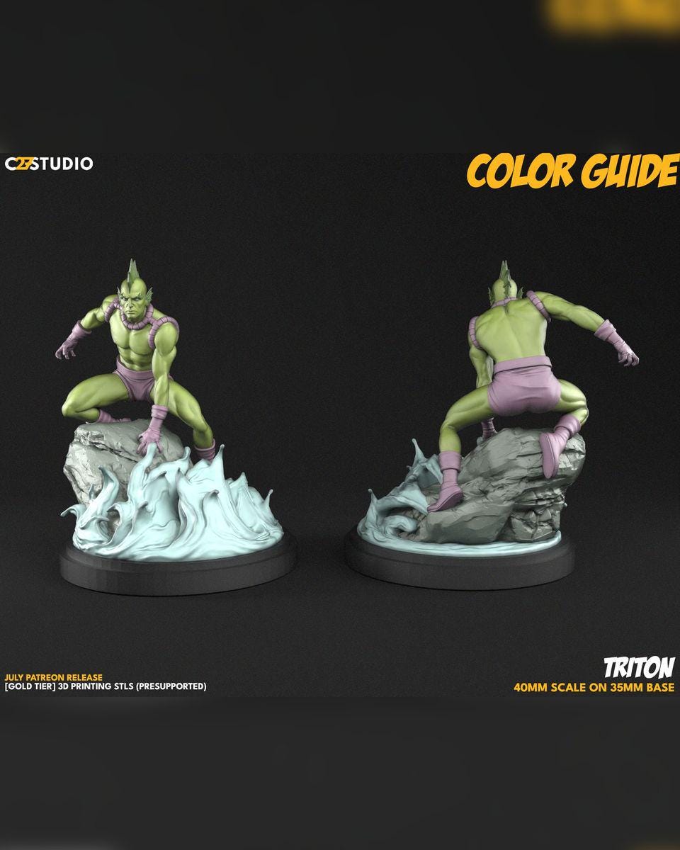 AquaManiac - Crisis Protocol Proxy - Marvel Fan Art - 3d Printed TTRPG Miniature