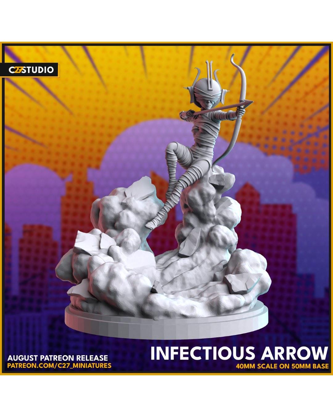 Infectious Arrow - Crisis Protocol Proxy - Marvel Fan Art - 3d Printed TTRPG Miniature