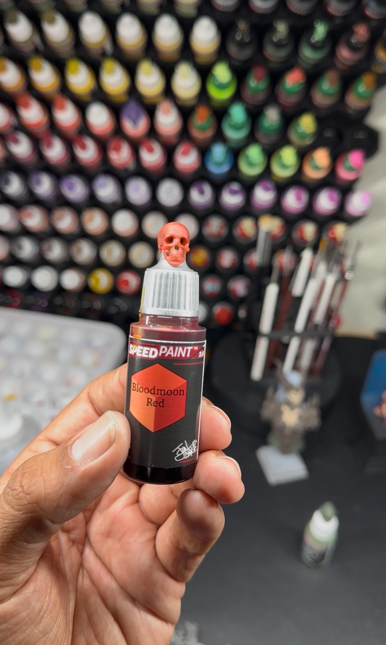 Human Skull Swatch Caps paint bottle toppers