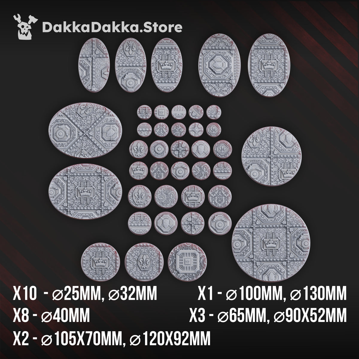 ROYAL THEME BASES PACK 4 X40 by DakkaDakka Store - Full Miniature / Model