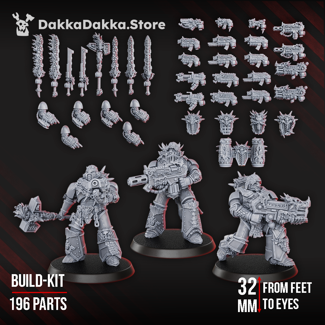 Alternate view of FIRE LIZARD WARRIORS (build-kit) by DakkaDakka Store - Full Miniature / Model
