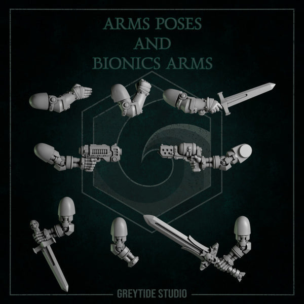 Arm poses and bionic arms Right hands