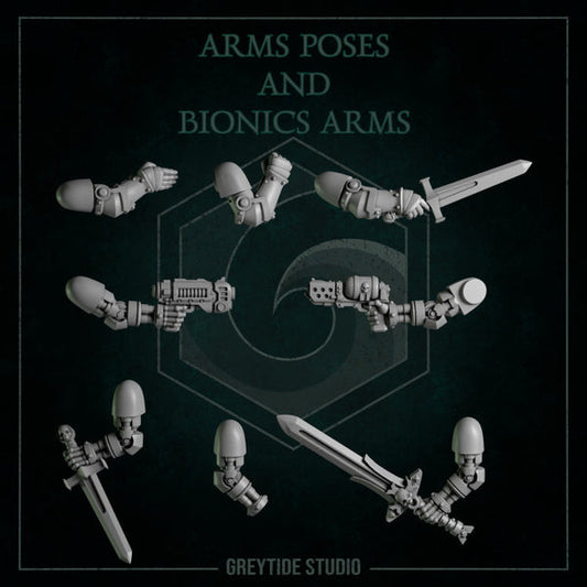 Arm poses and bionic arms Right hands