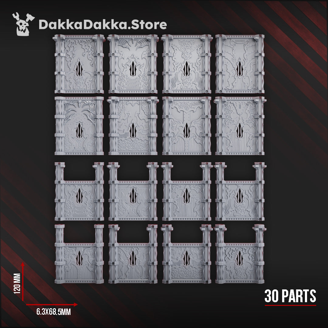 Great Temple Walls (+Columns) (Sinbound Temple) by DakkaDakka Store - Full Miniature / Model