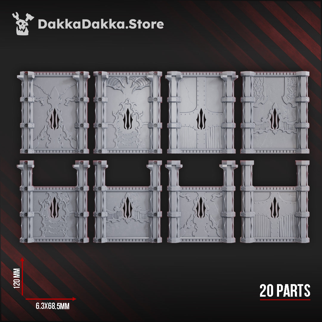 Simple Temple Walls (+Columns) (Sinbound Temple) by DakkaDakka Store - Full Miniature / Model