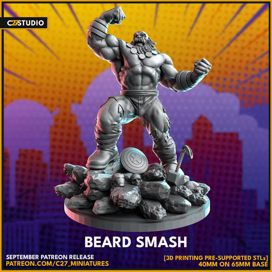 Beard Smash - Crisis Protocol Proxy - Marvel Fan Art - 3d Printed TTRPG Miniature