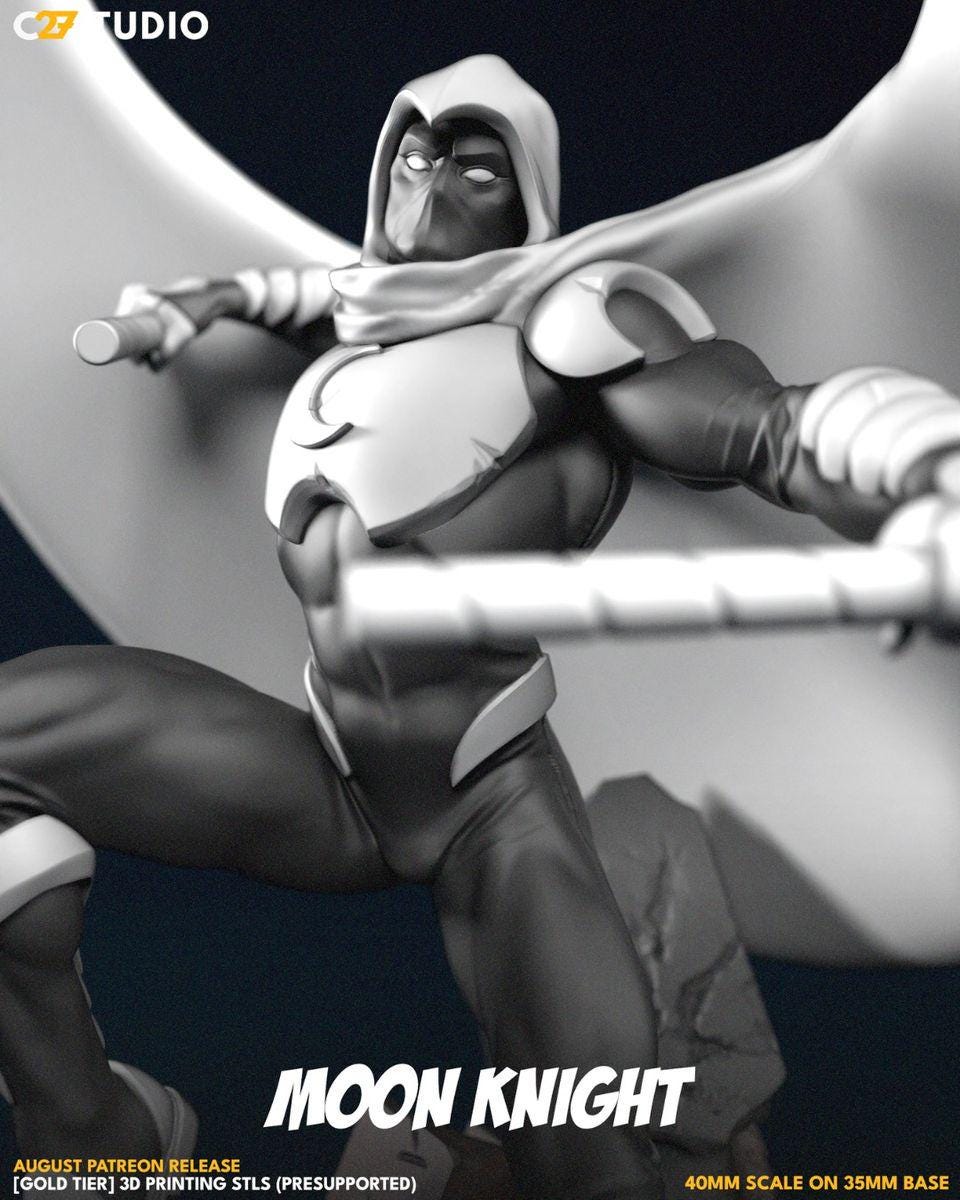 Moon Merc - Crisis Protocol Proxy - Marvel Fan Art - 3d Printed TTRPG Miniature