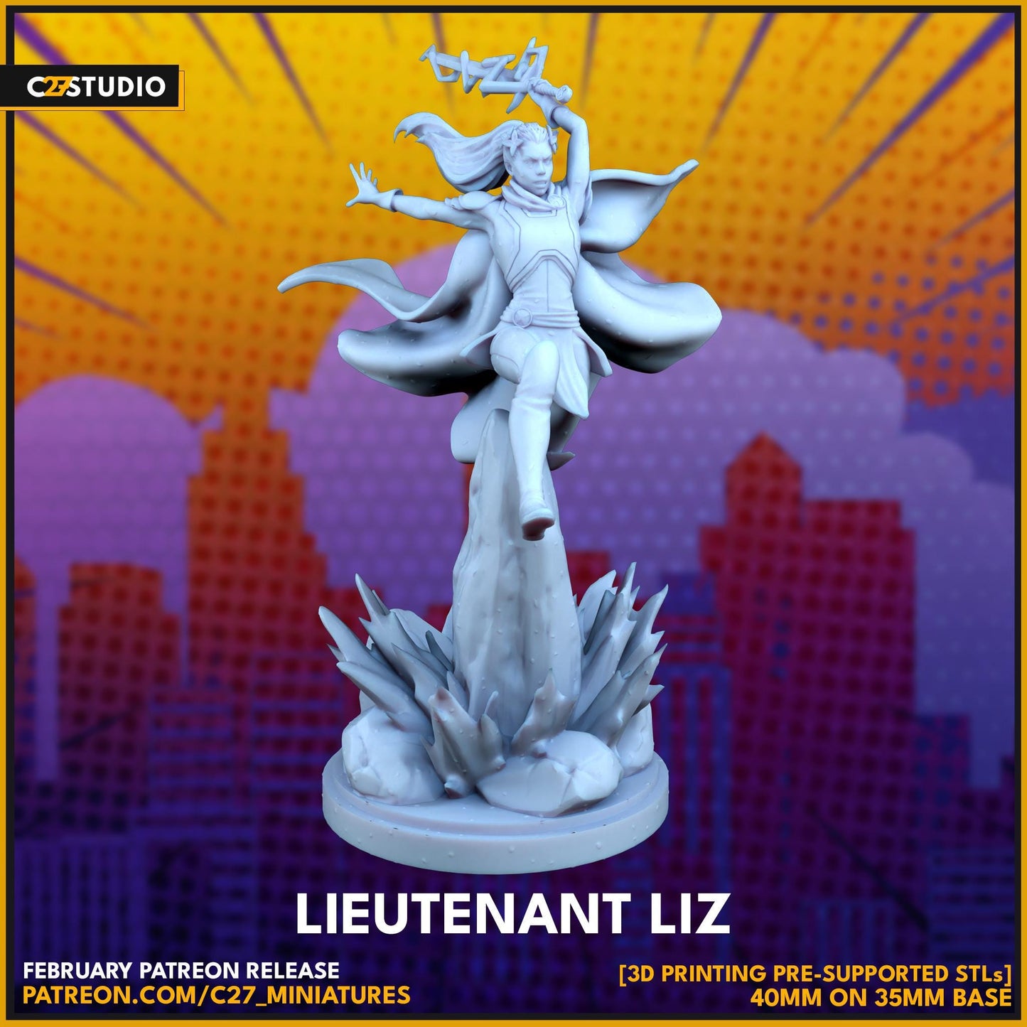 Lieutenant - Crisis Protocol Proxy - Marvel Fan Art - 3d Printed TTRPG Miniature