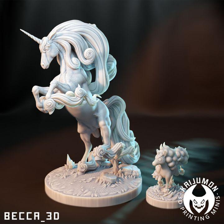Kaijumon Fairy Horse and child/ Tabletop Model / Miniature Figurine | Kaijumon (Rapidash)