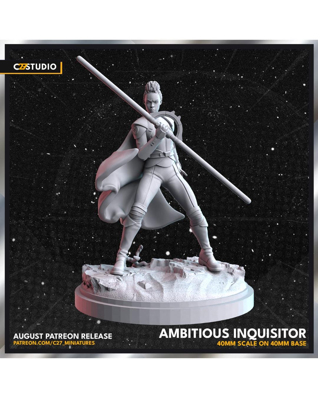 Ambitious Inquisitor - Shatter Point - Star Wars Fan Art - 3d Printed TTRPG Miniature