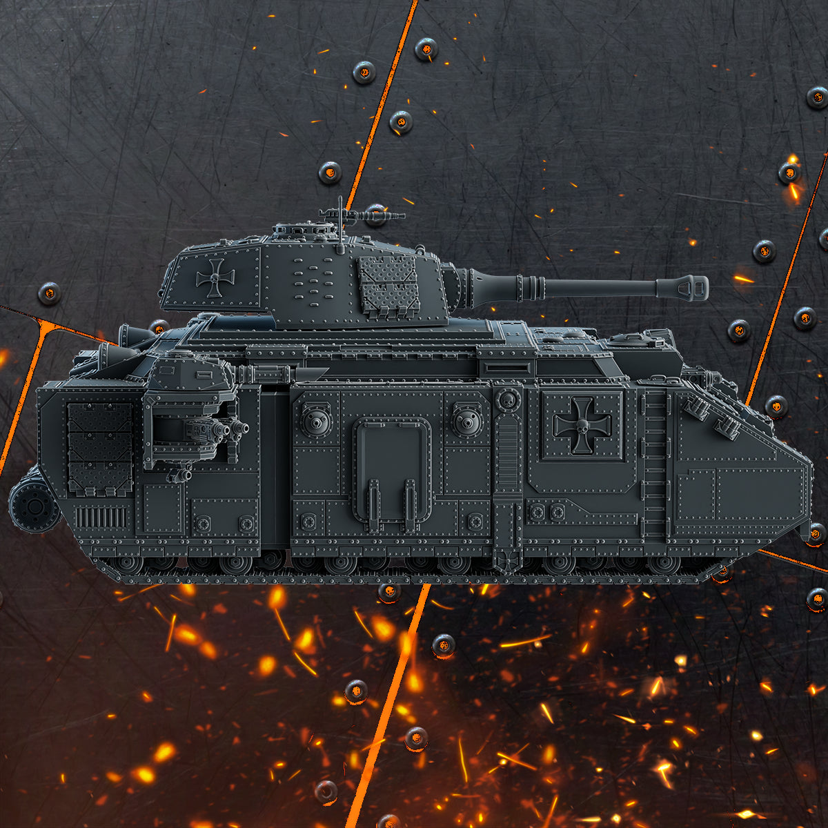 KOLOSSALE KAMPFPANZER - 1 HULL, 3 TURRETS, 8 GUNS