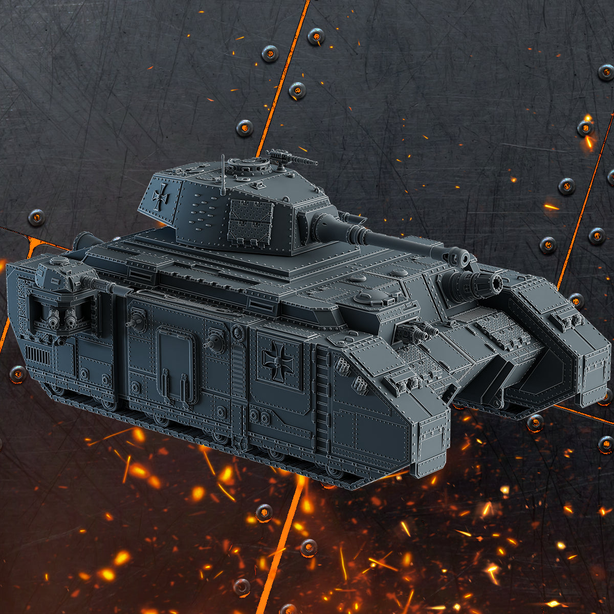 KOLOSSALE KAMPFPANZER - 1 HULL, 3 TURRETS, 8 GUNS