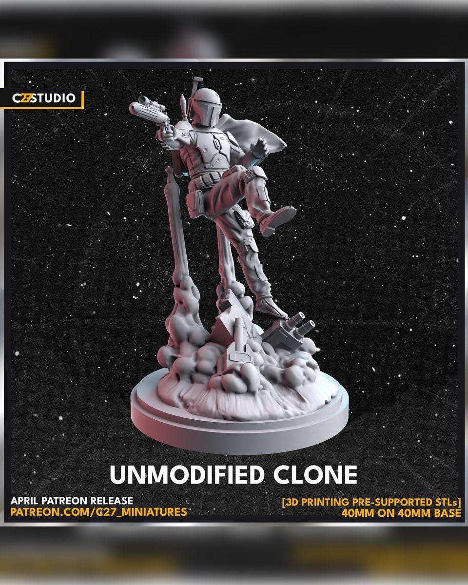 Unmodified Clone - Shatter Point - Star Wars Fan Art - 3d Printed TTRPG Miniature