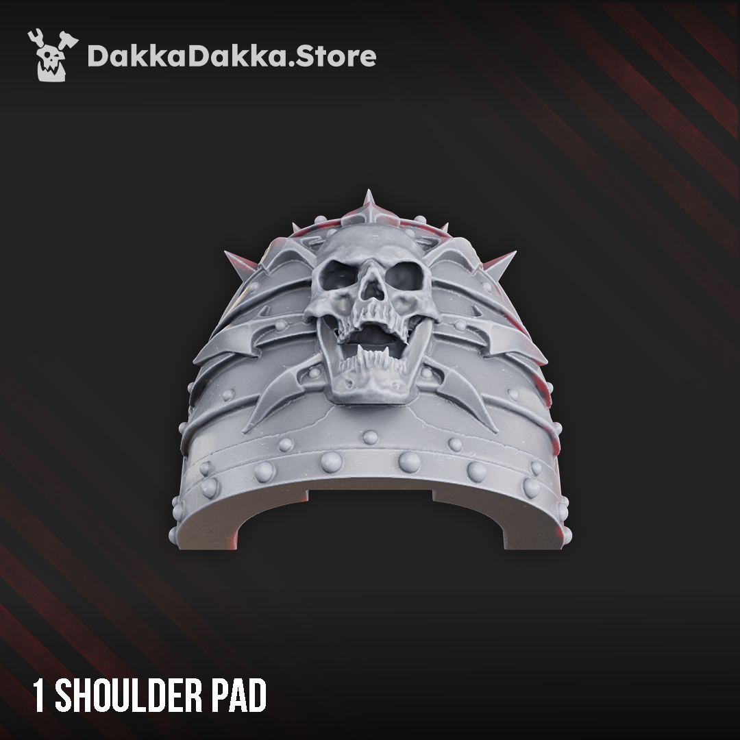 CW "SKULL WITH SPIKES" SHOULDER PADS by DakkaDakka Store - Shoulder Pad