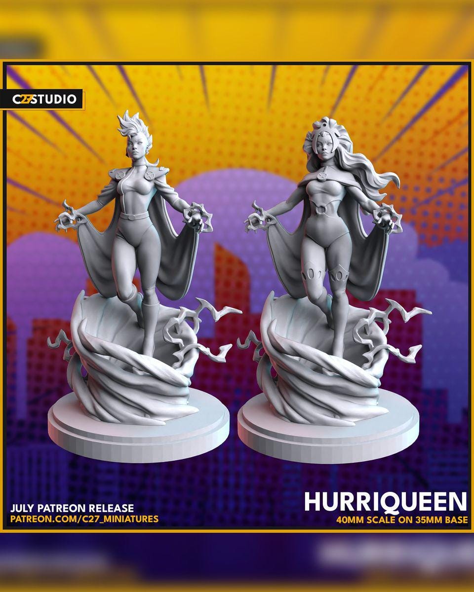 Both Hurriqueen - Crisis Protocol Proxy - Marvel Fan Art - 3d Printed TTRPG Miniature